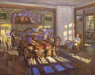 Sollys gennem farvede glasvinduer, 1916