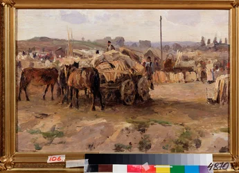 A Fair - Maleri af Sergei Ivanovich Svetoslavsky (Svetoslavski) (1857-1931), olie på lærred, russisk kunst 1800-tallet - Statens kunstmuseum, Kharkov (kharkiv) (Ukraine)