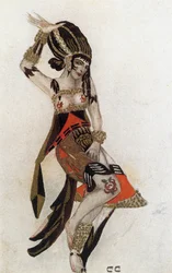 Kostumeskitse til Salome fra balletten TheTragedy of Salome af Florent Schmitt