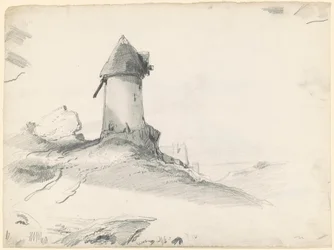 Landskab med Mølle