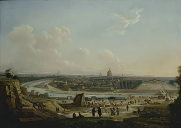 Generel udsigt over Paris, taget fra Chaillot-bakken, 1818 (olie på lærred)