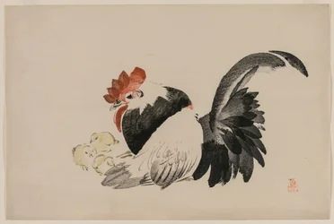 Hane, høne og kyllinger, ca. 1880