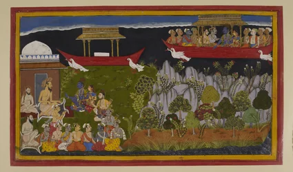 Rāma og Sītā ankommer til Bharadvājas eremitage og afslutter deres fjortenårige eksil.