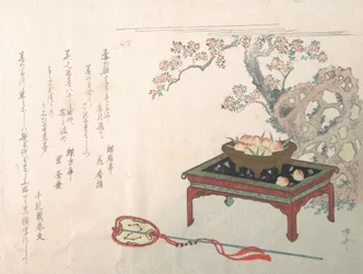 Fersken på et bord, 1800-tallet., 1800-tallet.