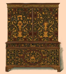 Skabspresse indlagt med marquetry, 1905