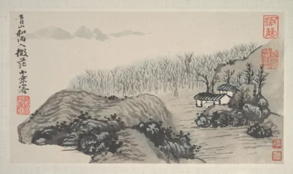 Landscapes of the Four Seasons (album med otte blade; blæk og farve på papir)