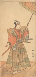 Den femte Ichikawa Danjuro som en samurai påklædt i ceremoniel Kamishimo, sandsynligvis 1774.