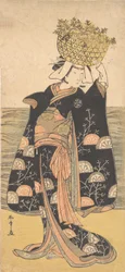 Den første Nakamura Nakazo i rollen som Shiragikus spøgelse, ca. 1778.