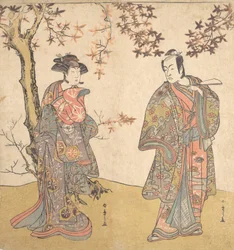Den anden Ichikawa Monnosuke som ubevæbnet mand, sandsynligvis 1778.