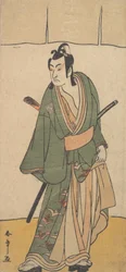 Den anden Ichikawa Monnosuke i rollen som Soga no Juro Sukenari, 2. måned, 1785.
