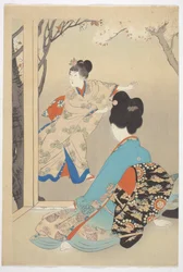 Three Blooming Cherry Trees, fra serien 