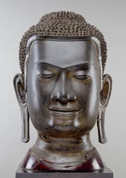 Buddha-hoved, Ayutthaya-kultur, U Thong-stil (bronze)
