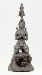 Siva ærer Buddha, Lan Na kultur (bronze)