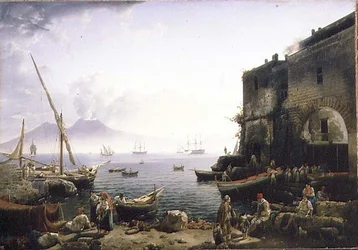 Udsigt over Napoli, Santa Lucia-dæmningen