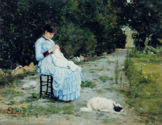 I haven, ca. 1883 (olie på plade)