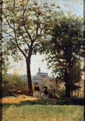Monte alle Croci, af Silvestro Lega (1826-1895)