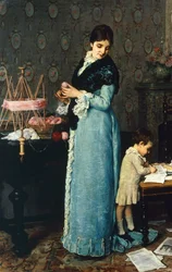Mother, af Silvestro Lega (1826-1895)