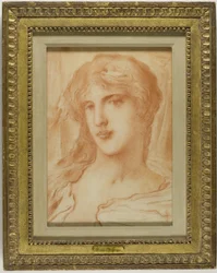 Head, ca. 1880 (rødkridt på lyst vævet papir)