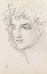 Studie af et kranset hoved, 1867