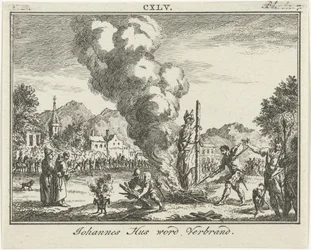 Afbrænding af Jan Hus på bålet, midten af 1700-tallet