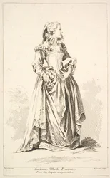 Old Fashion Françoise, fra samling af forskellige udenlandske figurer Opfundet af..., 1700-tallet.