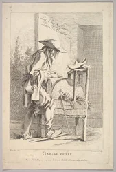 Frontispice: Gaigne Petit, fra Le Cris de Paris The Cries of Paris, plade 1, 1700-tallet.