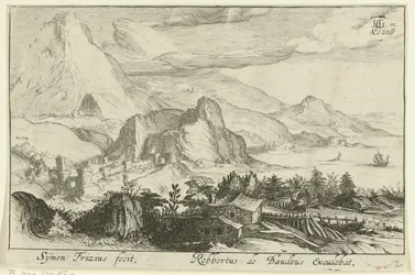 Bjerglandskab med bygninger Bjerglandskaber (serietitel)