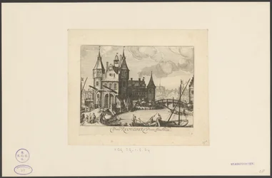 Udsigt over den første Regulierspoort i Amsterdam