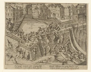 Den spanske furie: Indbyggerne flygter ned ad Schelde-floden, 1576