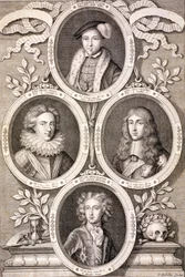 Edward VI, Henry og William, hertugerne af Gloucester, og Henry, Prince of Wales, c1700.