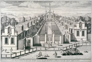 Trinity Almshouses, Mile End Road, Stepney, London, 1696.