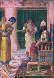 Daniel i Kings Court, fra The Bible Picture Book udgivet af Thomas Nelson, ca. 1950