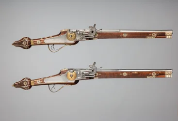 Par Wheellock-pistoler lavet til livvagten af prins-valget i Sachsen, tysk, C1610