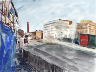 Garratt Lane, Wandsworth, 2019 (akvarel og gouache på papir)