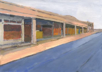 Strip mall 6, 2023 (akryl på papir)