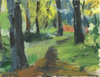 Woodland pathway, 2023 (akryl på papir)