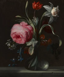 Blomster i en vase, ca. 1669 (olie på træ)