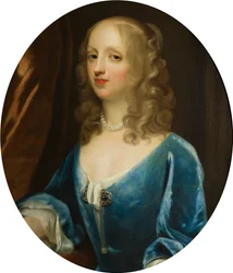 Portræt af Lady Diana Russell (1622-1694), Viscountesse Newport, ca. 1660-94 (olie på lærred)