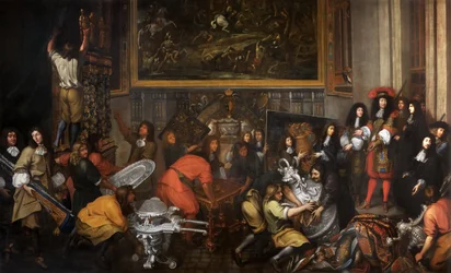 Ludvig XIV besøger Manufacture des Gobelins den 15. oktober