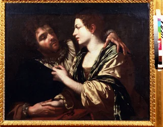 Elskere. Maleri af Simon Vouet (1590-1649). Olie på lærred, 82 x 100 cm
