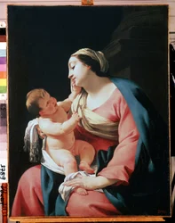 Jomfru og Barn (Jomfru og Barn). Maleri af Simon Vouet (1590-1649). Olie på lærred, 99,1 x 76,5 cm, begyndelsen af ​​1600-tallet. Fransk skole, barokkunst. Eremitagemuseet, Sankt Petersborg.