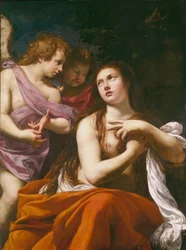 Maria Magdalena og to engle, 1621.