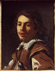 Portræt af Aubin Vouet (1595-1641), bror til maleren - Maleri af Simon Vouet (1590-1649) omkring 1620, Musee Reattu, Arles