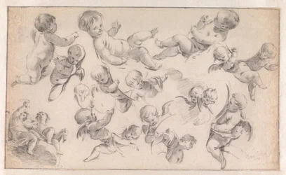 Studie til en dekoration med putti
