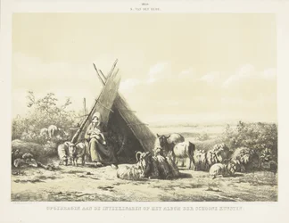 Familie ved en hyrdehytte