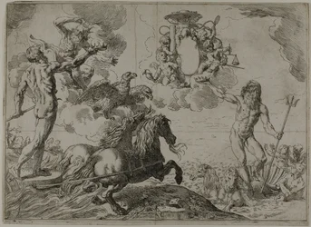 Jupiter, Neptune og Pluto tilbyder deres kroner til armene fra kardinal Borghese