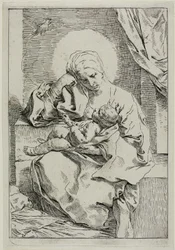 Madonna og barn med en finke