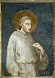 Sankt Frans af Assisi, detalje af Fem helgener - Fresco af Simone Martini (ca. 1284-1344)
