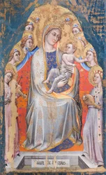 Madonna og barn troner blandt engle, ca. 1390-1399 (tempera på panel)