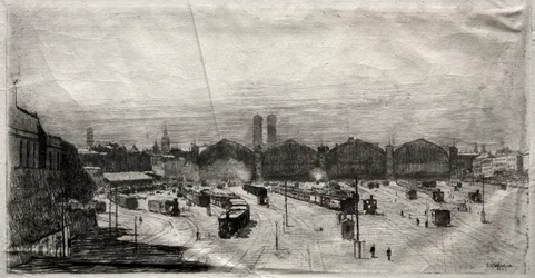 Jernbanestation, 1883.